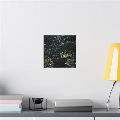 Dappled Ceramic Bowl Canvas Art - Dark Japandi Datsuzoku