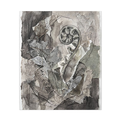 Japandi Fern Unfurling in Overcast | Texture Canvas Art