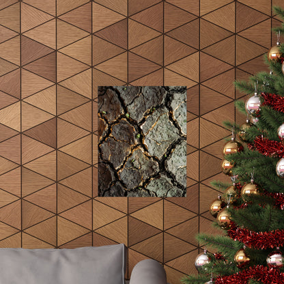 Cracked Earth Japanese Pattern Wall Art Print | Elegant Japandi Art