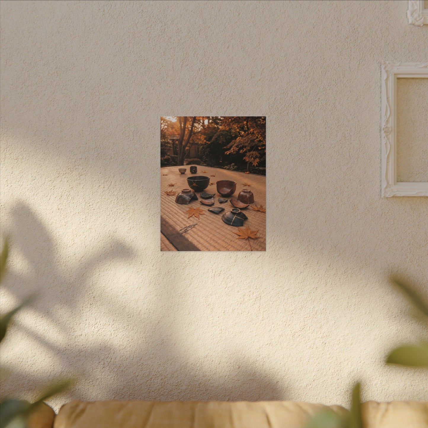 Golden Hour Tea Ceremony Canvas Art - Kintsugi Shibui
