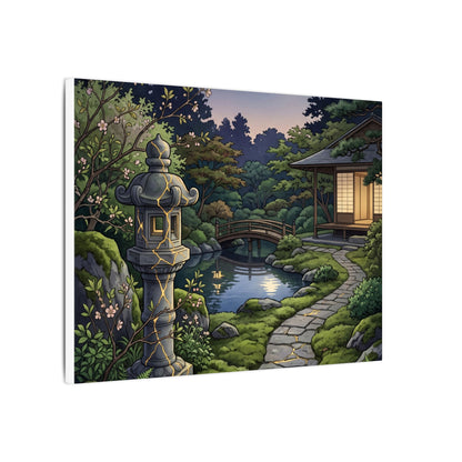 Spring Moonlit Garden Gold Vein Canvas Art | Resilient Decor