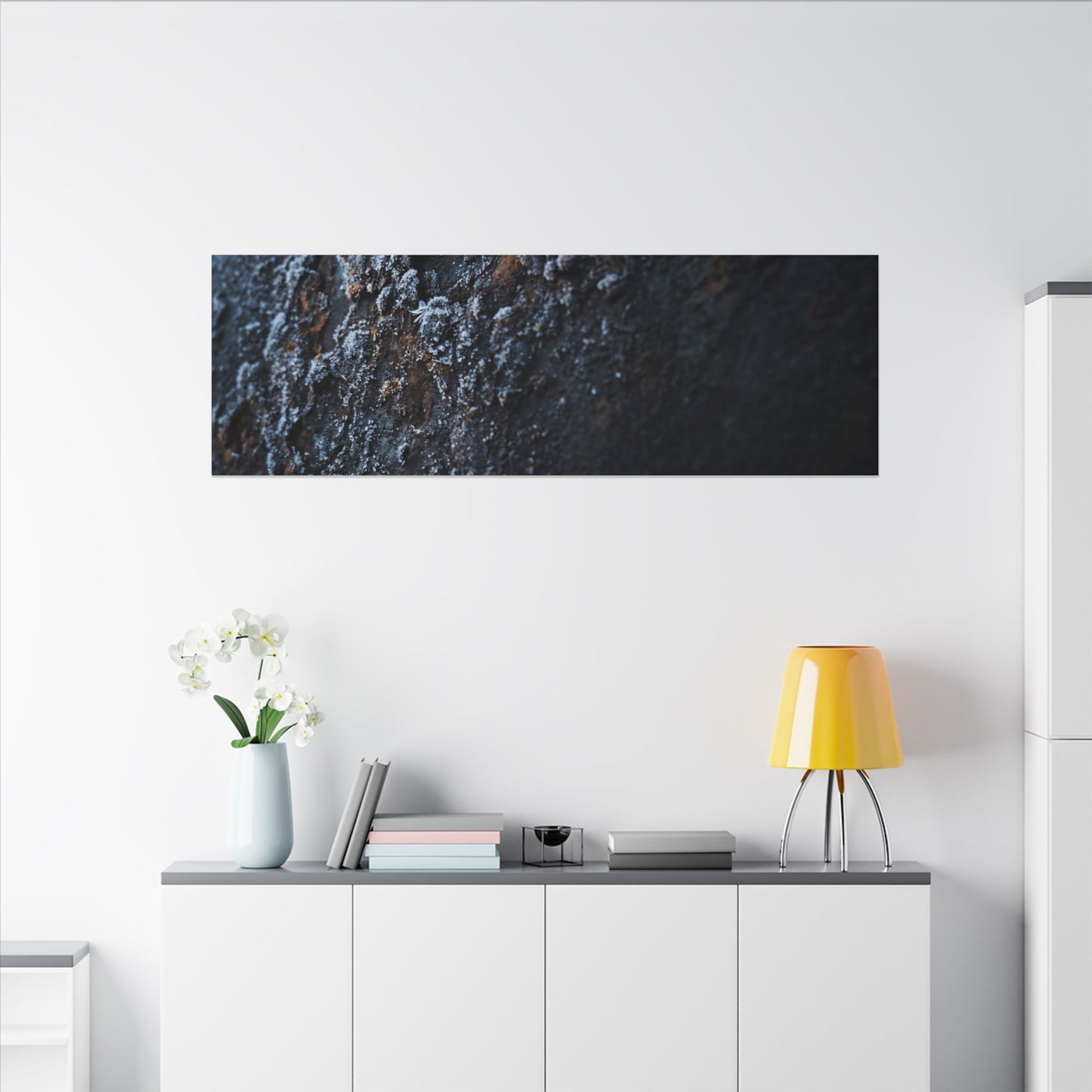 Rust Patina Canvas Art | Winter Dark Japandi Shadow Zen Art