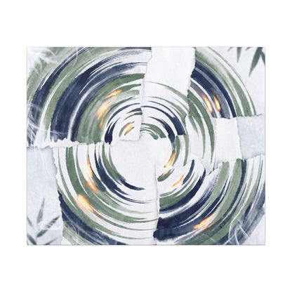 Winter Water Ripple Sumi E Canvas Art | Peaceful Decor