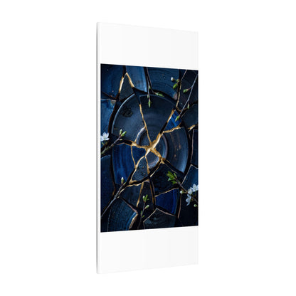 Moonlight Broken Pottery Canvas Art - Kintsugi Fukinsei