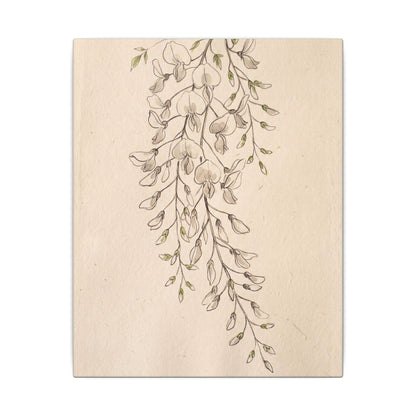 Japandi Wisteria in Golden Hour | Minimal Line Canvas Art