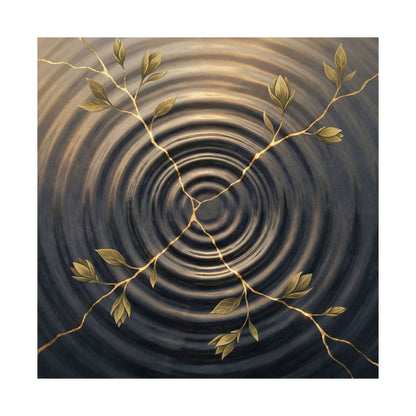 Kanso Water Ripple Wall Art Print - Kintsugi Gold Vein