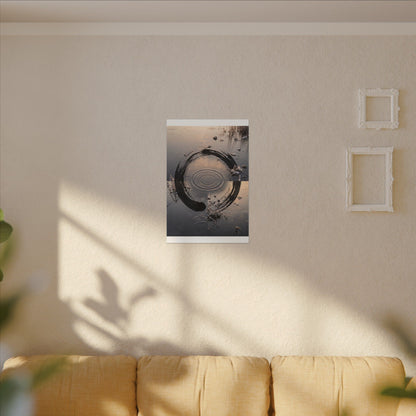 Winter Water Ripple Enso Canvas Art | Tranquil Decor
