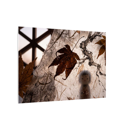 Shoji Screen Autumn Canvas Art | Dark Japandi Atmospheric Design