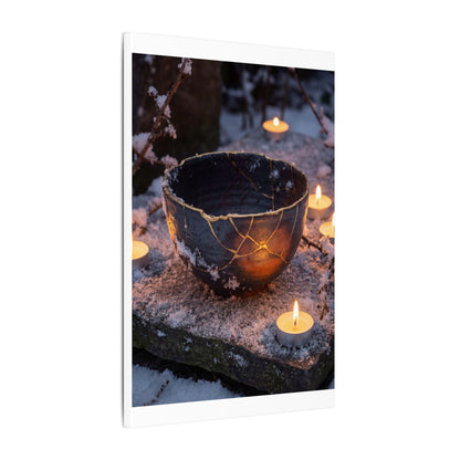 Ceramic Bowl Gold Repair Canvas Art | Beautiful Kintsugi Art