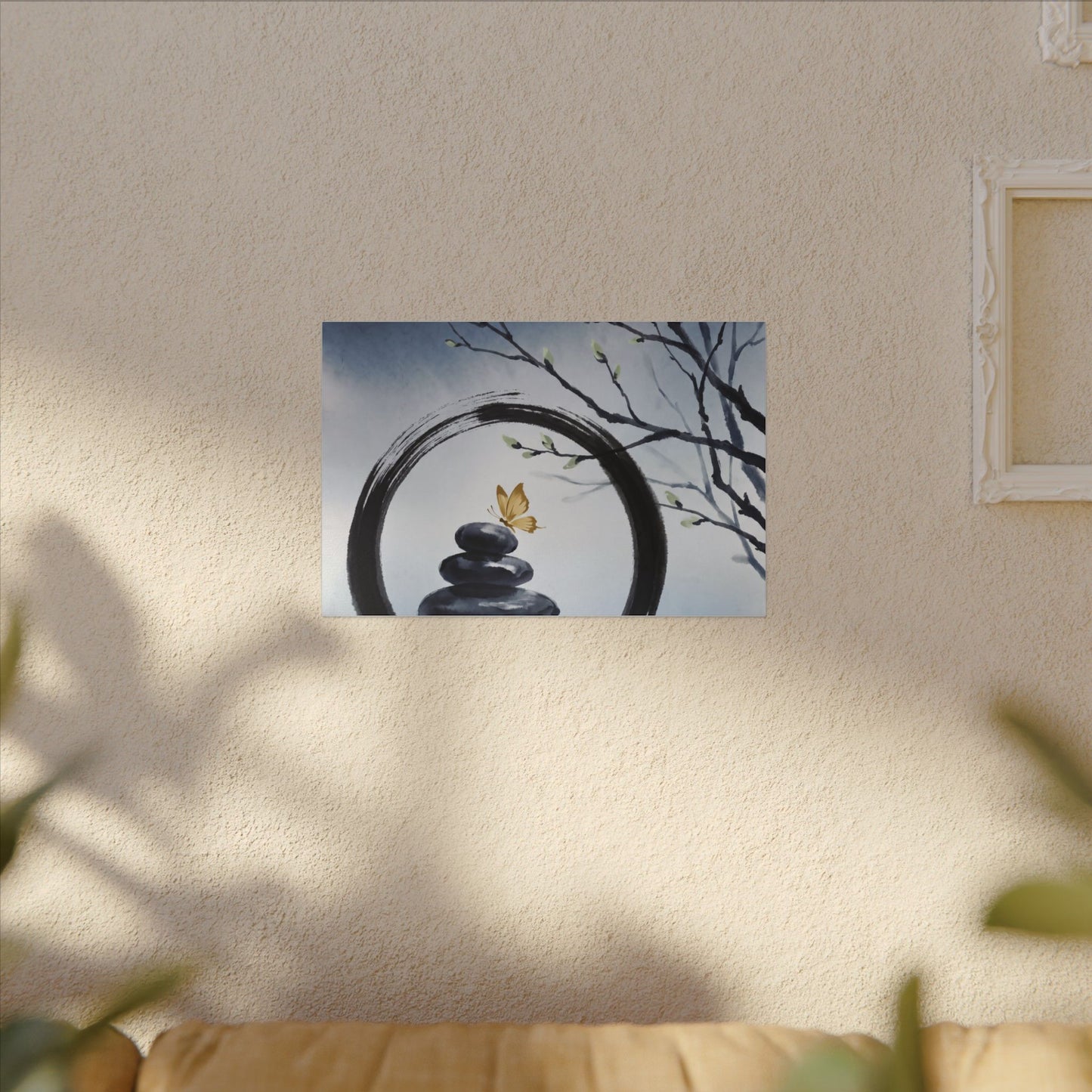 River Stones Spring Canvas Art | Zen Peaceful Design