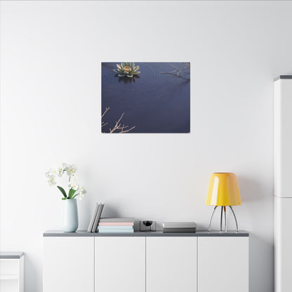 Lotus Flower Canvas Art | Winter Zen Karesansui Art