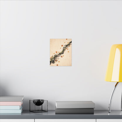 Ink Brushstroke Autumn Canvas Art | Zen Calm Design
