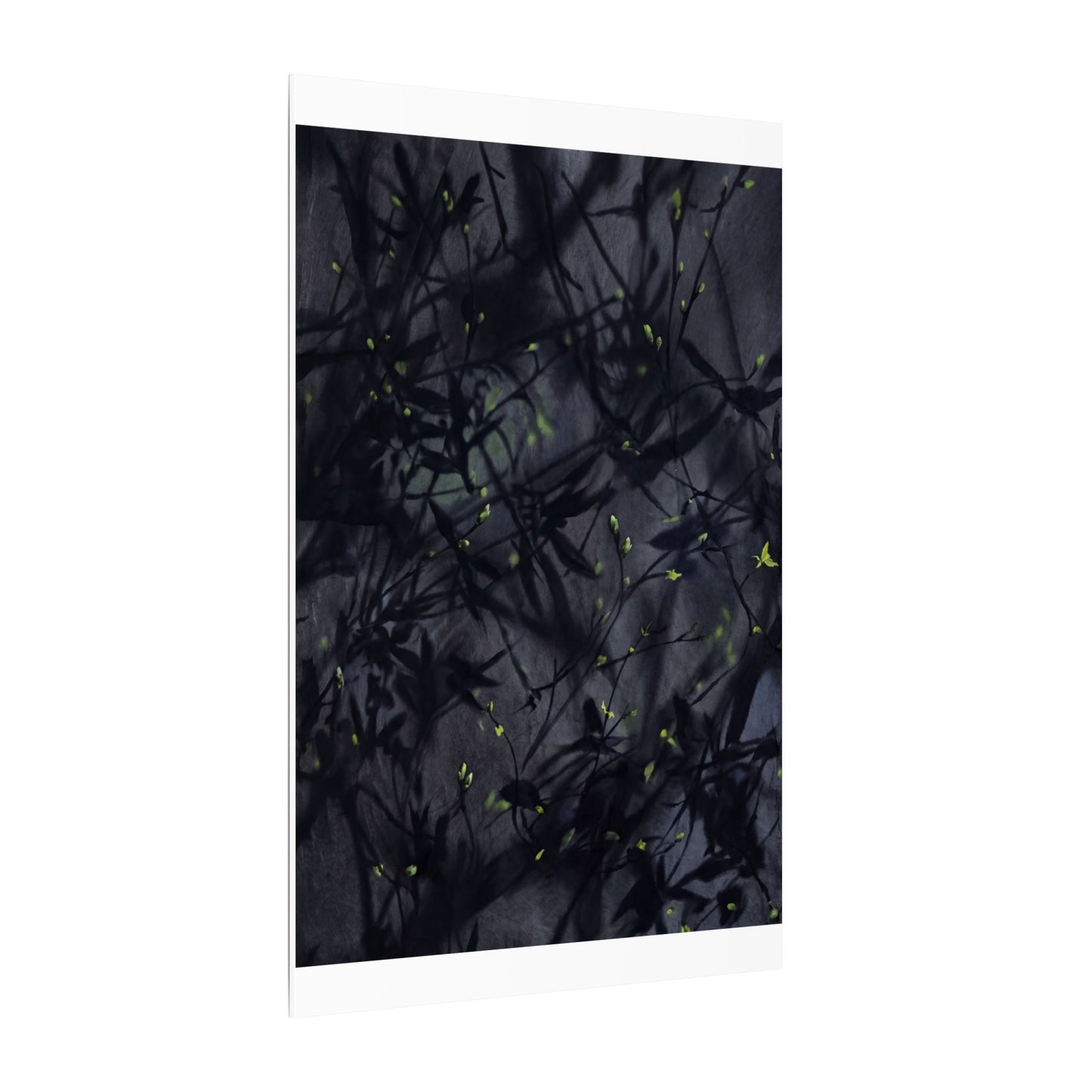 Shadow Play Spring Canvas Art | Dark Japandi Atmospheric Design