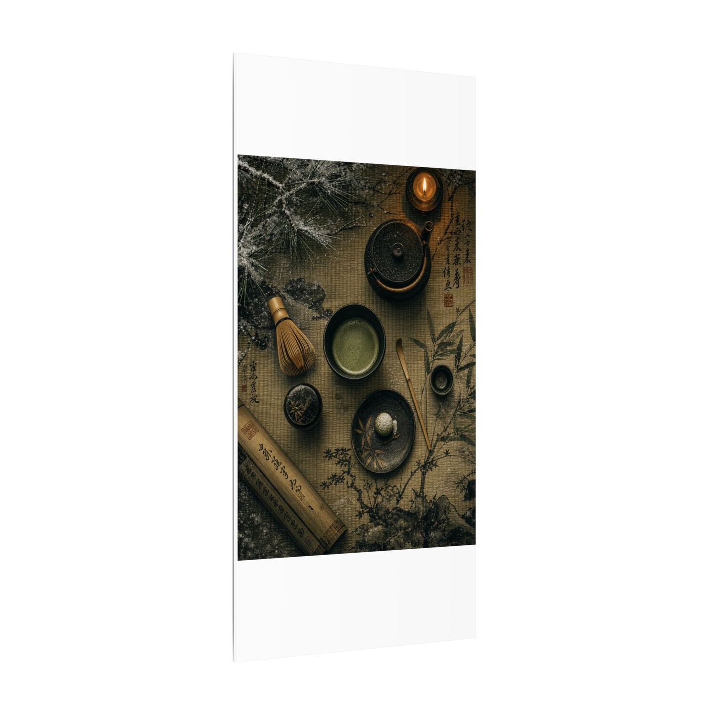 Tea Ceremony Canvas Art | Winter Zen Ukiyo E Inspired Art