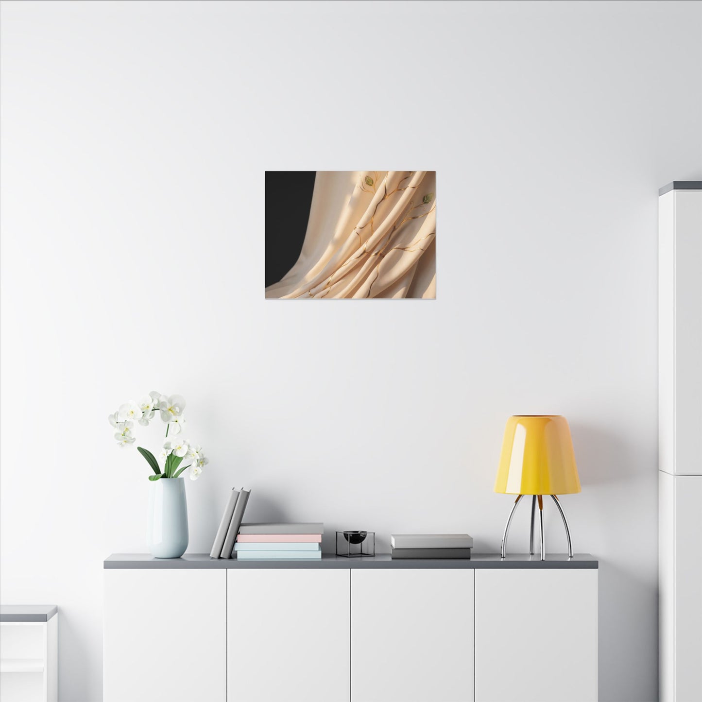 Golden Hour Silk Drape Canvas Art - Kintsugi Fukinsei