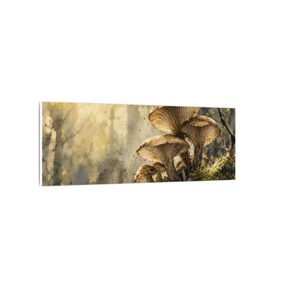 Wild Mushrooms Canvas Art | Spring Japandi Watercolor Art