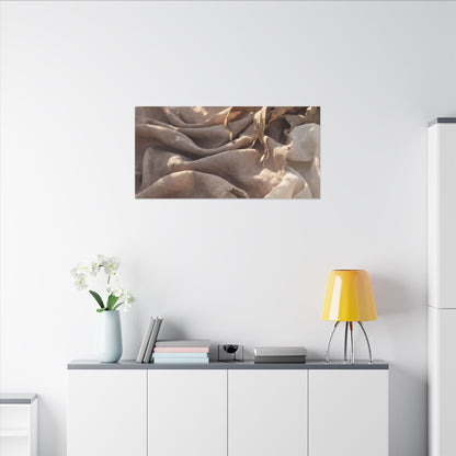 Silk Drape Summer Canvas Art | Japandi Neutral Design