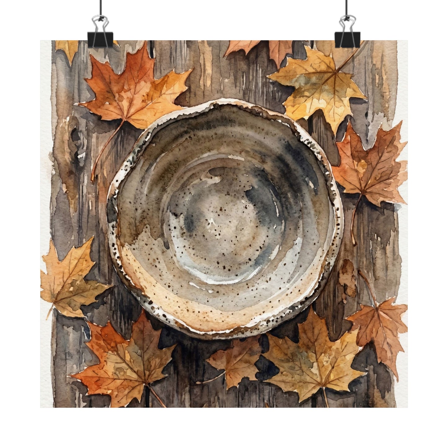 Ceramic Bowl Watercolor Wall Art Print | Elegant Japandi Art