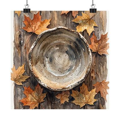 Ceramic Bowl Watercolor Wall Art Print | Elegant Japandi Art