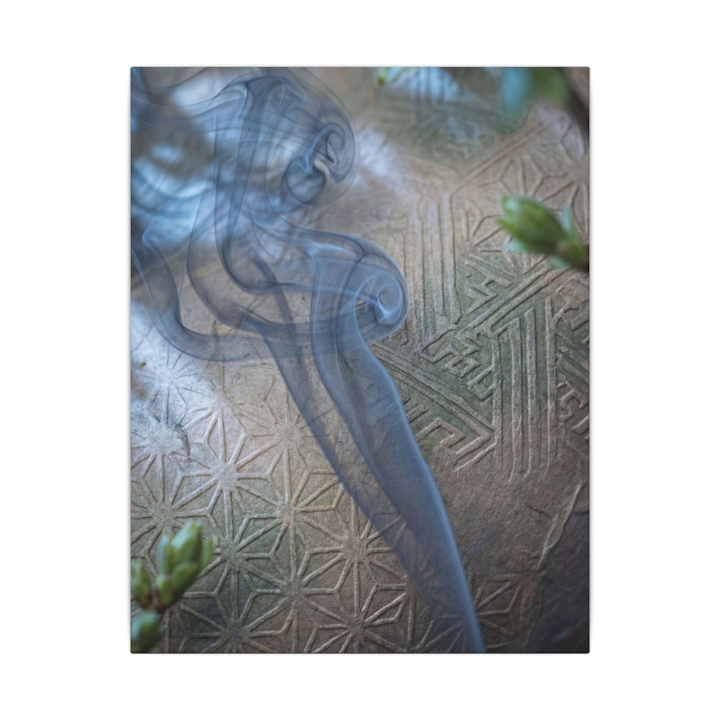 Spring Incense Smoke Japanese Pattern Canvas Art | Neutral Decor
