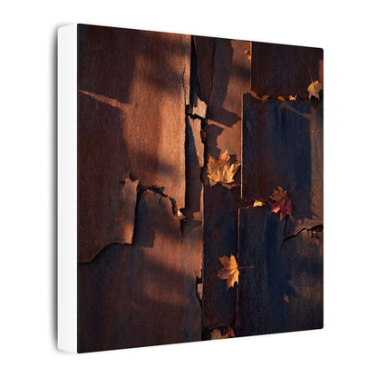 Seijaku Rust Patina Canvas Art - Dark Japandi Shadow Zen