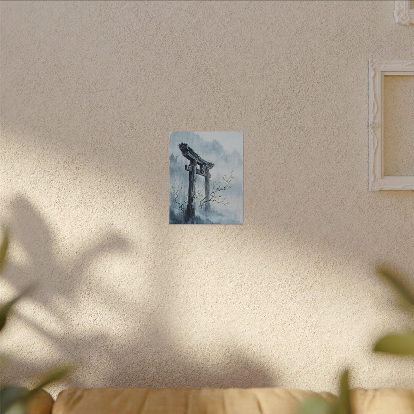 Torii Gate Canvas Art | Spring Zen Sumi E Art