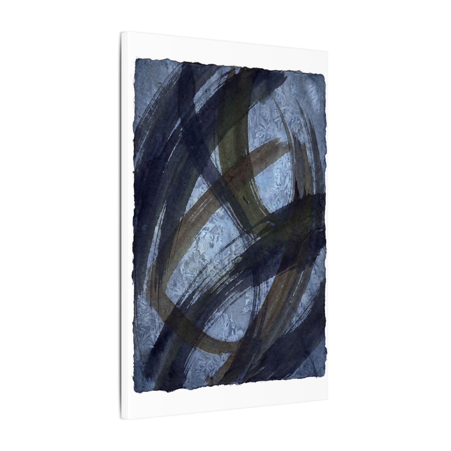 Ink Brushstroke Canvas Art | Winter Dark Japandi Shadow Zen Art
