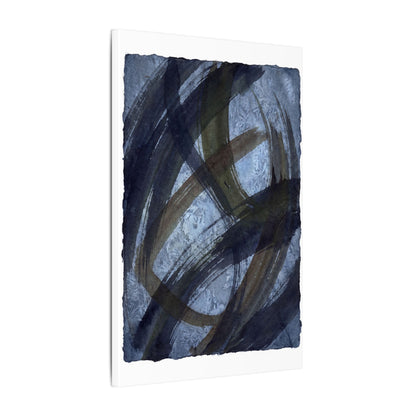 Ink Brushstroke Canvas Art | Winter Dark Japandi Shadow Zen Art