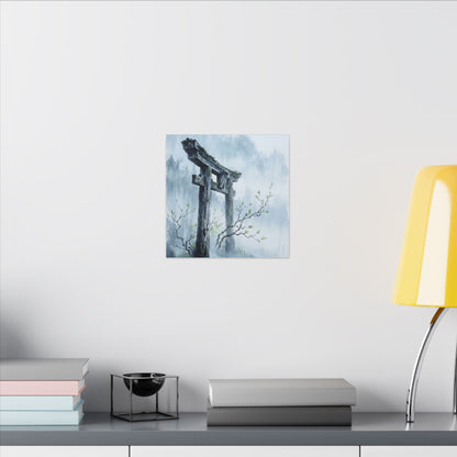 Torii Gate Canvas Art | Spring Zen Sumi E Art