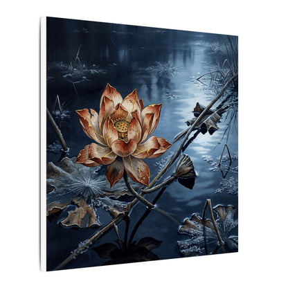 Winter Lotus Flower Broken Beauty Canvas Art | Healing Decor