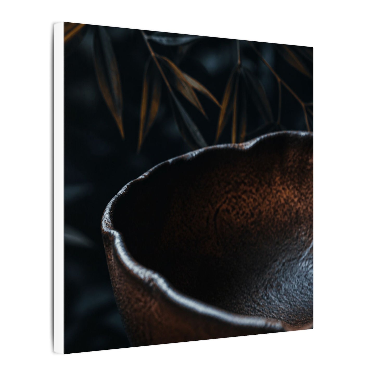 Luxurious Ceramic Bowl Canvas Art - Shadow Zen Dark Japandi