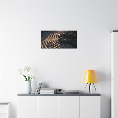 Rock Garden Moody Minimal Canvas Art | Bold Dark Japandi Art