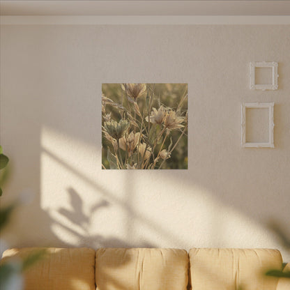 Summer Dried Flowers Minimal Line Canvas Art | Cozy Decor