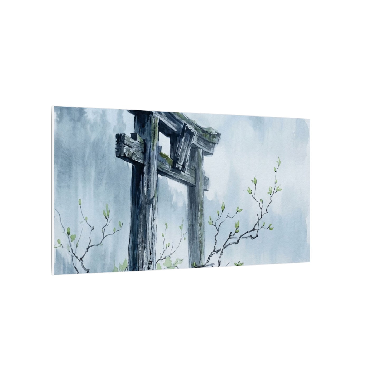 Torii Gate Canvas Art | Spring Zen Sumi E Art
