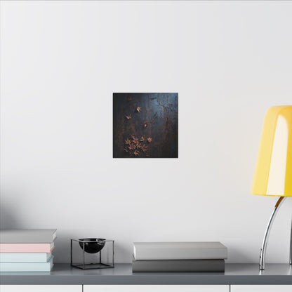 Moonlight Rust Patina Canvas Art - Dark Japandi Mono No Aware