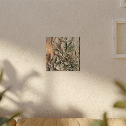 Japandi Paper Fold in Candlelight | Texture Canvas Art