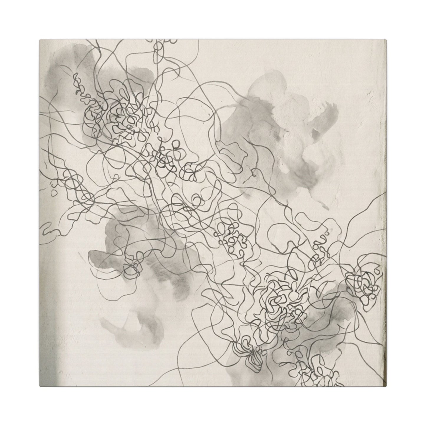 Shadow Play Spring Canvas Art | Dark Japandi Sophisticated Design