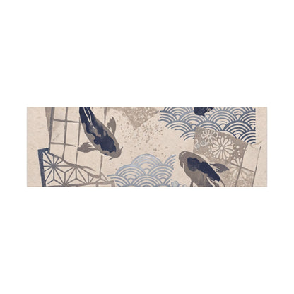 Earthy Koi Pond Canvas Art - Japanese Pattern Japandi