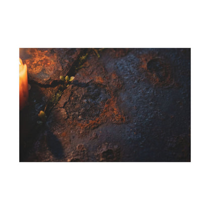 Candlelight Rust Patina Canvas Art - Dark Japandi Ma