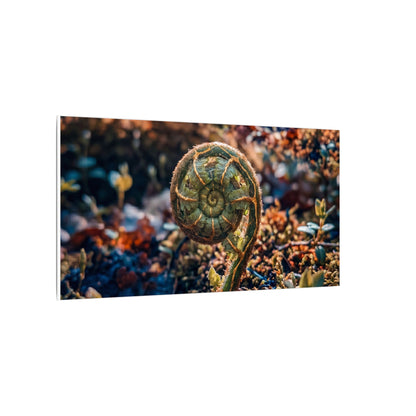 Kintsugi Fern Unfurling in Dappled | Gold Vein Canvas Art