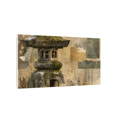 Elegant Stone Lantern Canvas Art - Texture Japandi