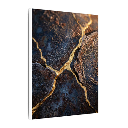 Winter Rust Patina Gold Vein Canvas Art | Resilient Decor