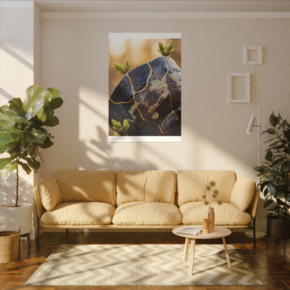 Fukinsei Rust Patina Canvas Art - Kintsugi Gold Repair