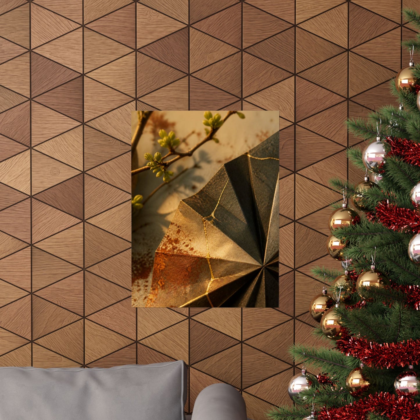 Artful Paper Fold Wall Art Print - Broken Beauty Kintsugi
