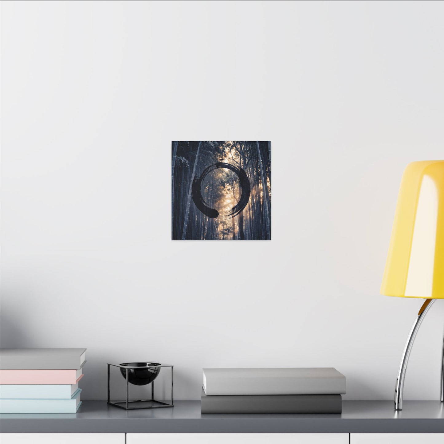 Bamboo Grove Canvas Art | Winter Zen Enso Art