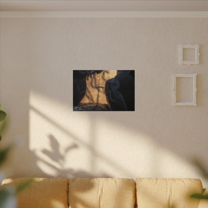 Incense Smoke Canvas Art | Winter Dark Japandi Shadow Zen Art