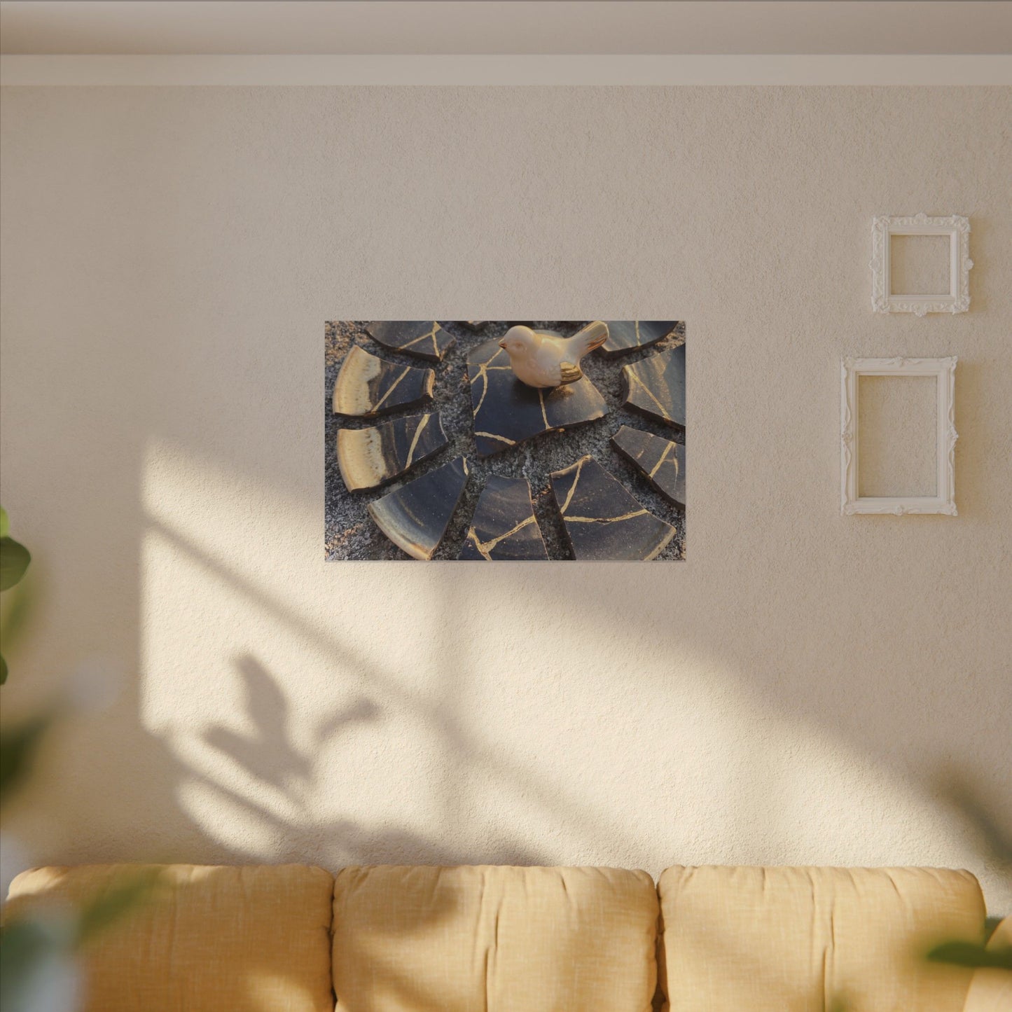 Golden Hour Broken Pottery Canvas Art - Kintsugi Datsuzoku