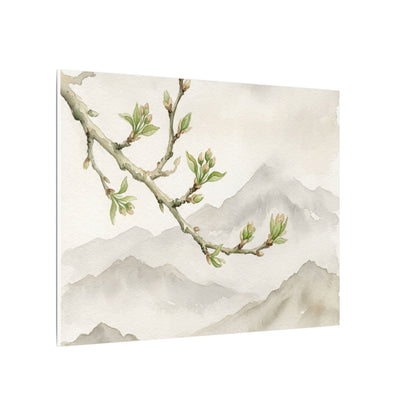 Spring Mountain Mist Watercolor Canvas Art | Cozy Decor
