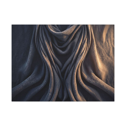 Moody Silk Drape Canvas Art - Shadow Zen Dark Japandi Art Print
