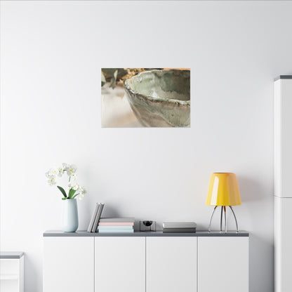 Ceramic Bowl Canvas Art | Summer Japandi Watercolor Art